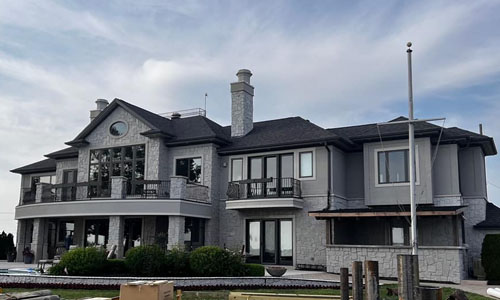 Completed modern black and white home transformation on Harsens Island